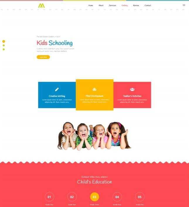 婴幼儿早教儿童培训机构网站HTML模板 - 淘金派资源网