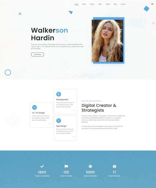 个人设计师工作室宣传网页模板 - 淘金派资源网