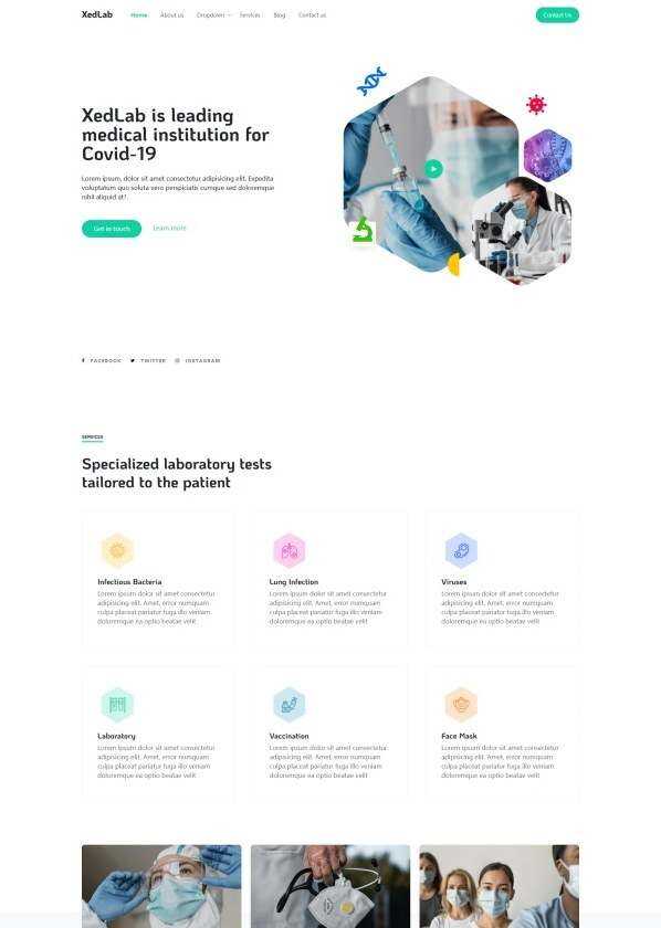 新冠疫苗研发机构网站html模板 - 淘金派资源网