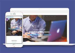 简洁网页设计工作室网站模板 - 淘金派资源网