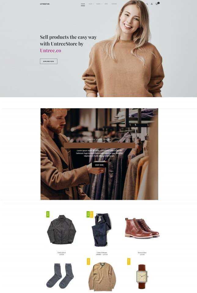 时尚服饰单品销售服务网站html模板 - 淘金派资源网