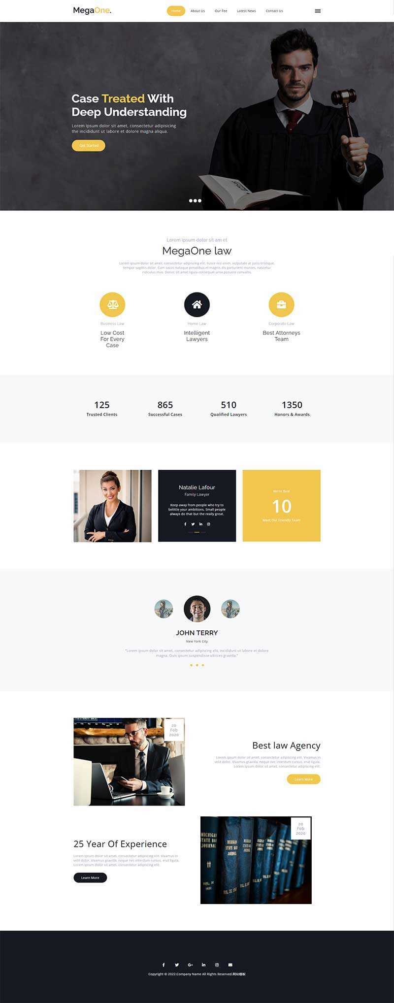 法律咨询服务机构HTML5网站模板 - 淘金派资源网
