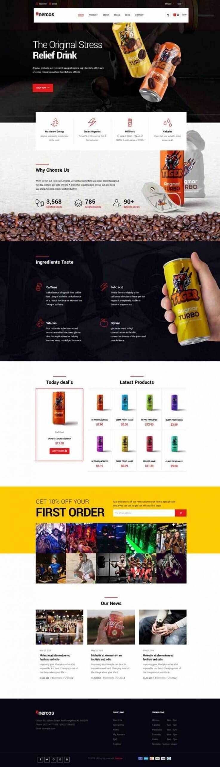 大气响应式运动饮料品牌商城html模板 - 淘金派资源网