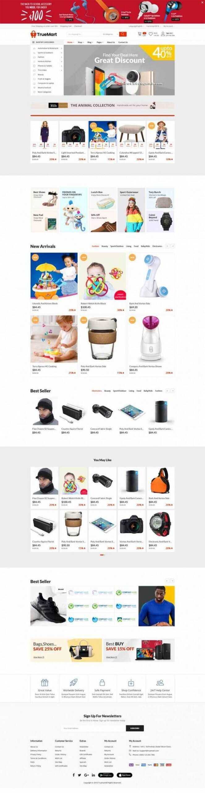 Bootstrap响应式大型综合超市商城 - 淘金派资源网