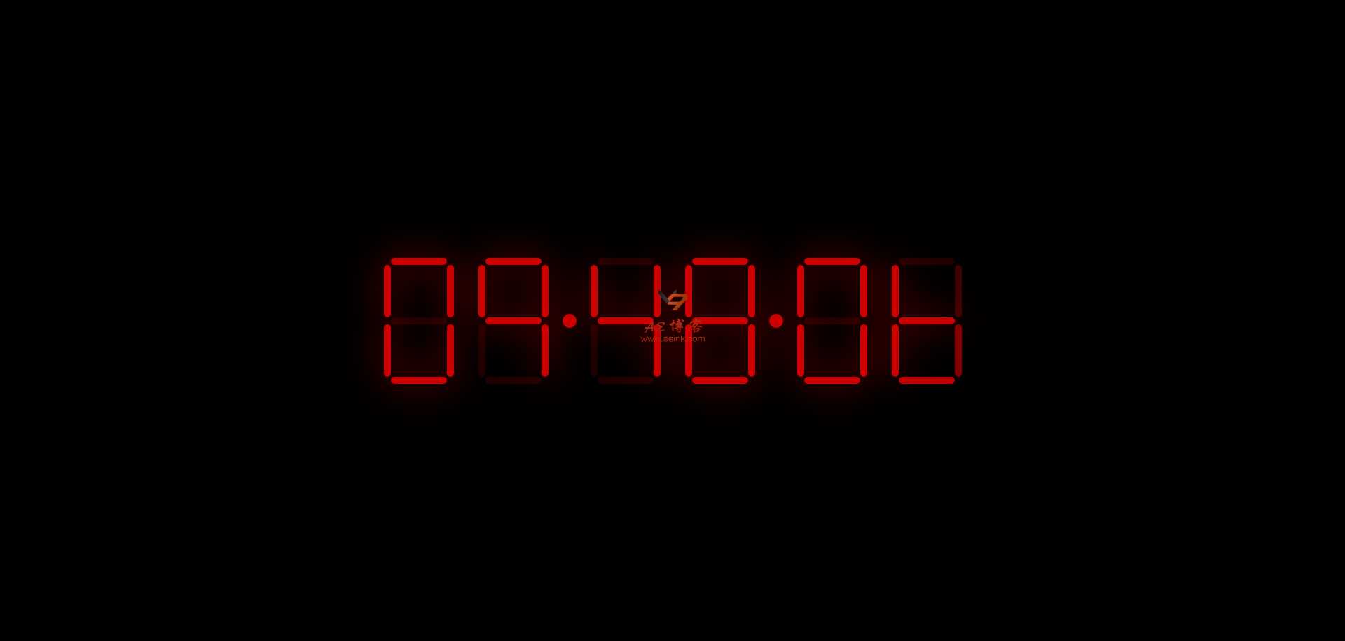 js 红色动态炫酷数字时钟 - 淘金派资源网