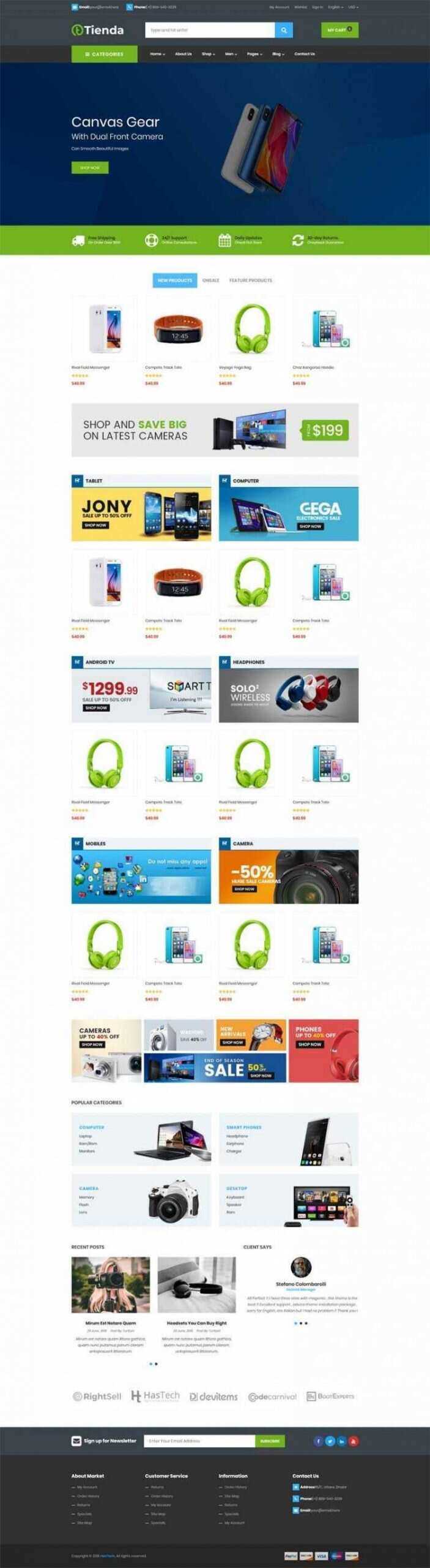 Bootstrap4手机数码商城响应式前端 - 淘金派资源网