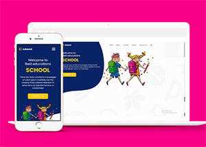 宽屏儿童幼教培训机构网站模板 - 淘金派资源网