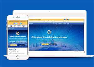 蓝色全球网络安全中心网站模板 - 淘金派资源网