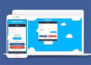 宽屏白云背景登录页网站模板下载 - 淘金派资源网