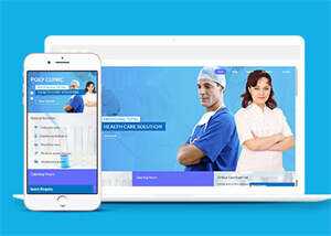 宽屏专业医疗机构网站模板下载 - 淘金派资源网