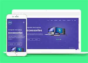 简洁电脑主机配件网站模板下载 - 淘金派资源网