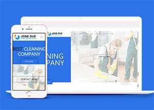 宽屏保洁家政公司网站模板下载 - 淘金派资源网