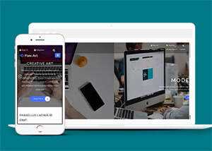 响应式艺术创作类公司网站模板 - 淘金派资源网