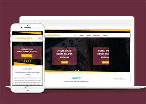 响应式黄色线条简洁网站模板 - 淘金派资源网