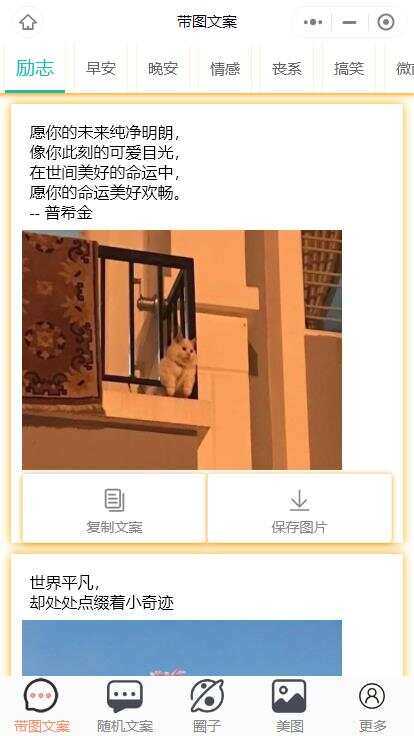 忧心文案小程序第二版前端后端源码 - 淘金派资源网