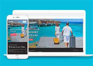 简约酒店度假别墅网站模板源码 - 淘金派资源网