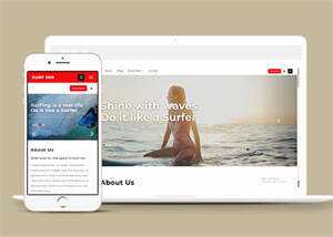 简洁海上冲浪HTML网页模板下载 - 淘金派资源网