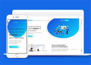 简洁大气炫彩设计公司网站模板 - 淘金派资源网