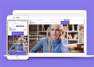 紫色英语在线教育网站模板下载 - 淘金派资源网