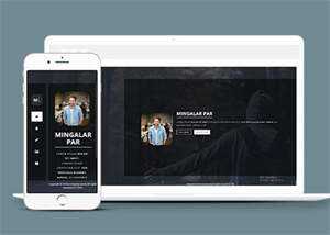 黑色酷炫个人单页面模板下载 - 淘金派资源网