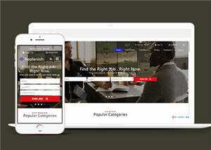 简洁企业求职展示公布源码模板下载 - 淘金派资源网