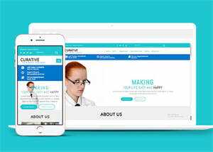 蓝色清新医院网页模板下载 - 淘金派资源网