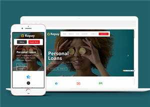 宽屏借贷企业服务响应式网页模板下载 - 淘金派资源网