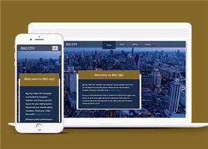 宽屏都市切换介绍响应式网页模板下载 - 淘金派资源网