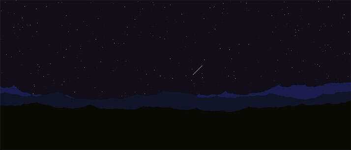 html5 canvas山顶夜空流星划过背景动画特效 - 淘金派资源网