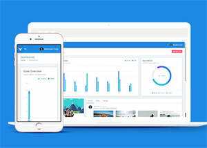 蓝色清爽后台UI前端类网页模板 - 淘金派资源网