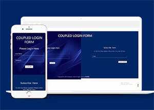 蓝色左右登录页面网站模板下载 - 淘金派资源网