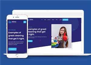 简约保洁公司网页模板源码下载 - 淘金派资源网