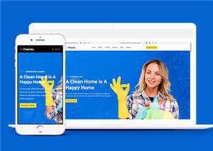 宽屏家政清洁业务预约html模板下载 - 淘金派资源网
