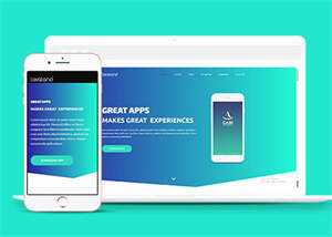 蓝色手机app单页HTML5模板下载 - 淘金派资源网