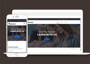 宽屏在线课程学习网站模板下载 - 淘金派资源网