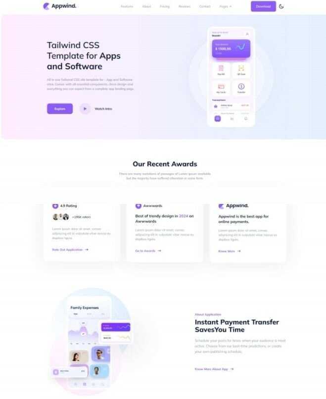 APP开发软件设计CSS网站html模板 - 淘金派资源网