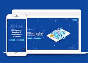 蓝色比特货币贷款网站模板源码 - 淘金派资源网