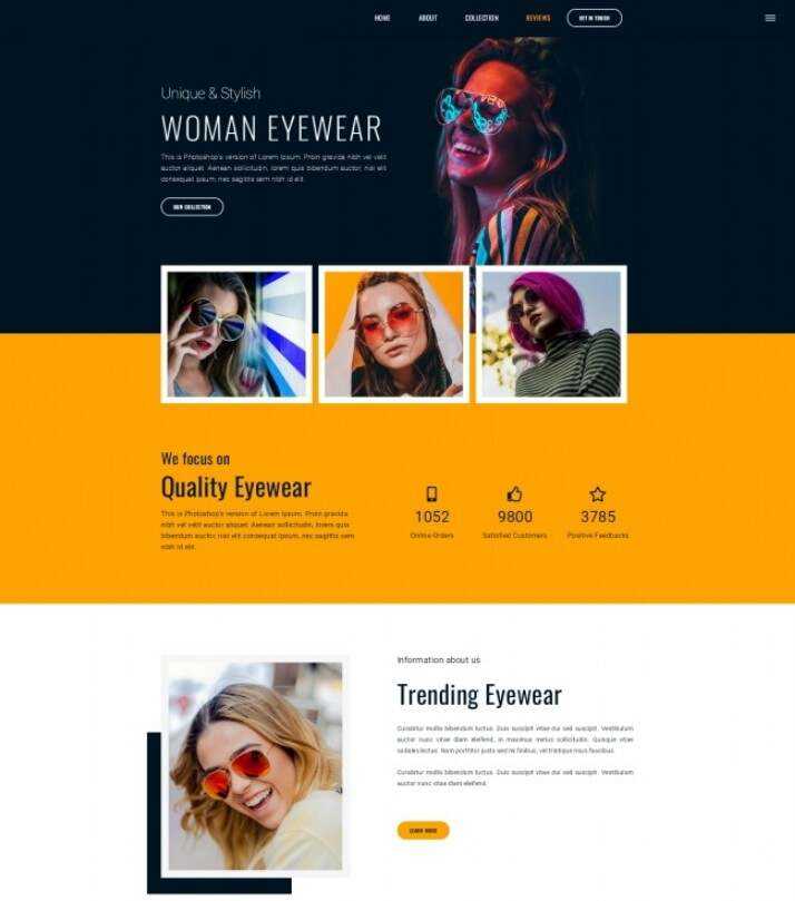 时尚女士墨镜品牌宣传网站html模板 - 淘金派资源网