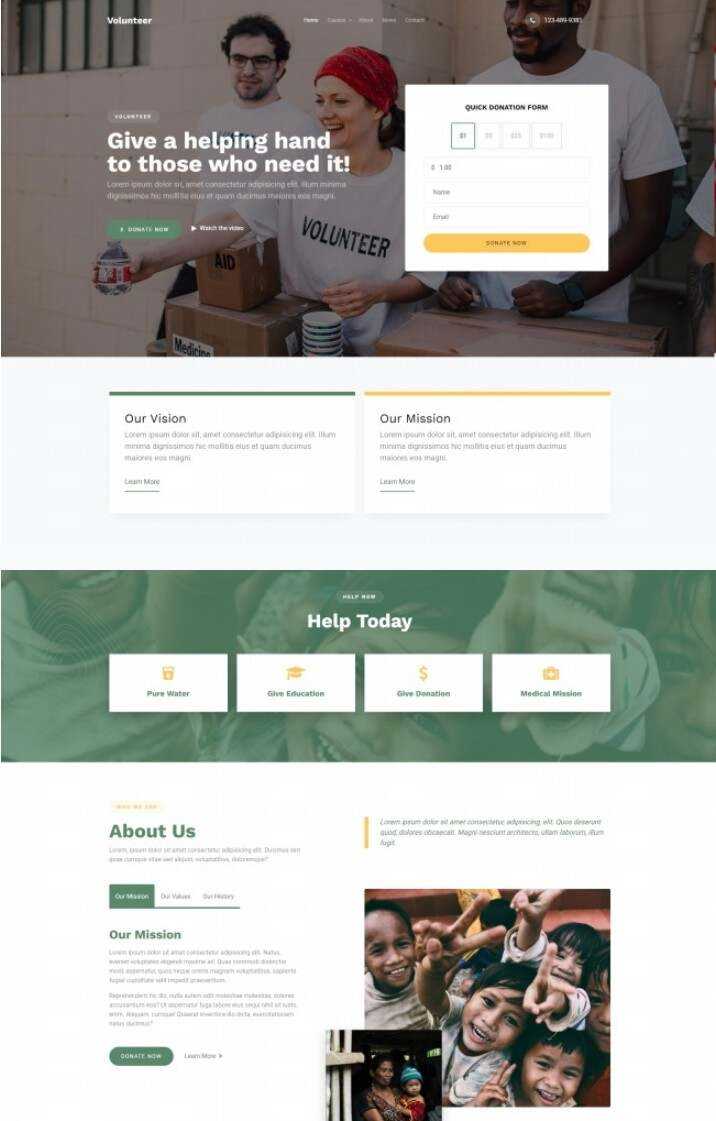 慈善机构宣传服务网站html模板 - 淘金派资源网