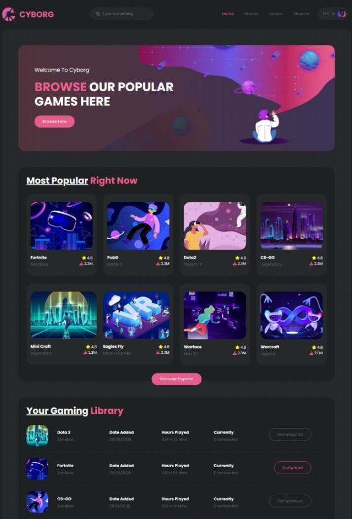 HTML5热门游戏体验宣传网站模板 - 淘金派资源网