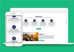 保险公司官方HTML网站模板下载 - 淘金派资源网