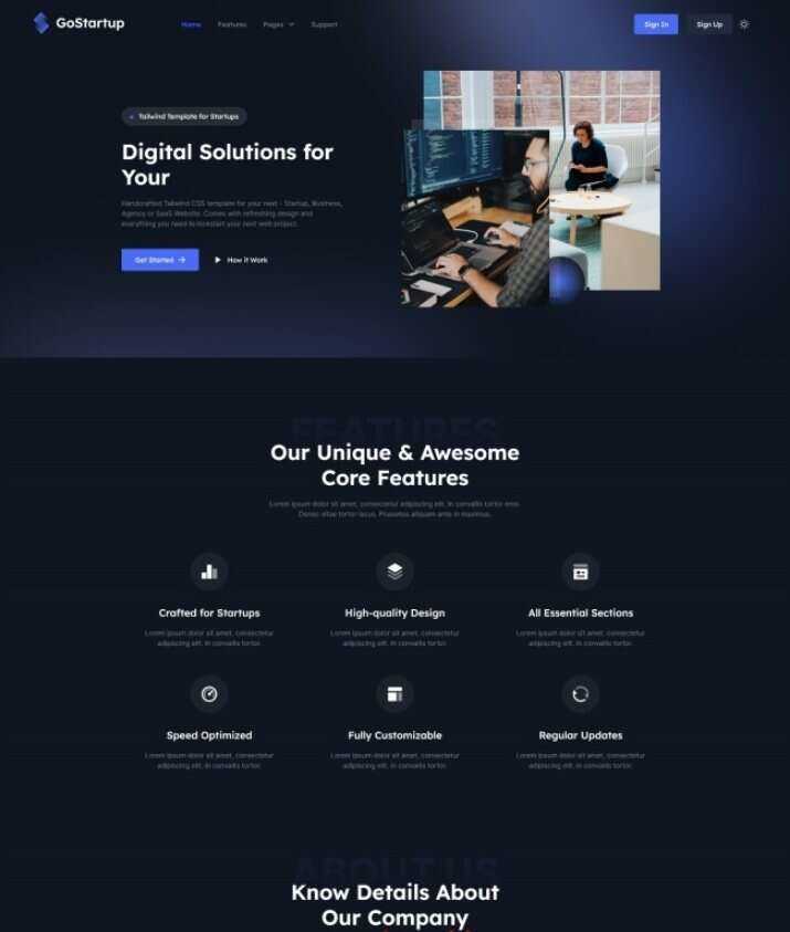数字解决方案企业CSS模板 - 淘金派资源网
