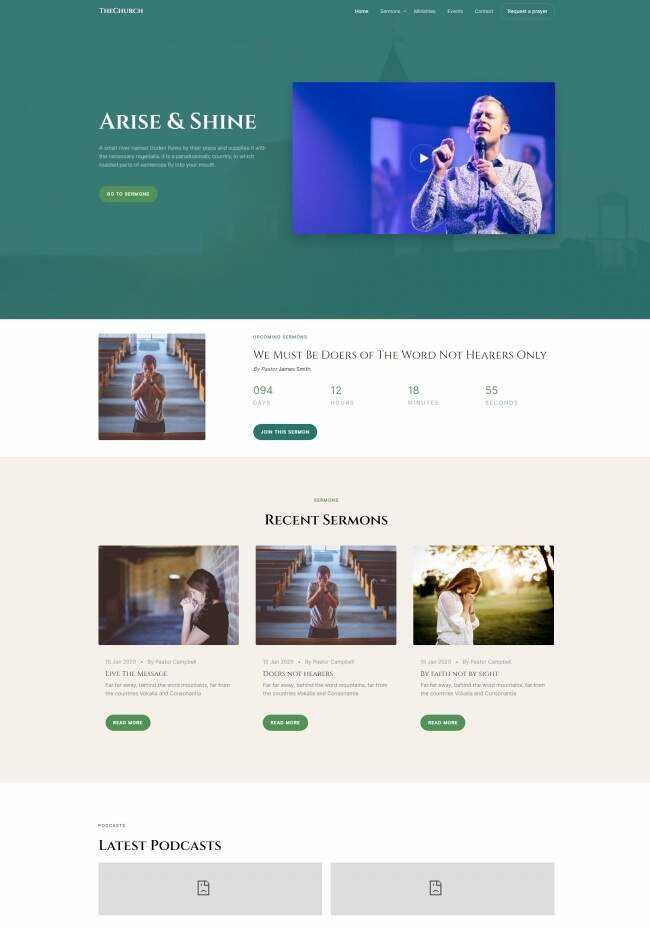 HTML5祈祷祷告线上网站模板 - 淘金派资源网