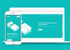简洁亮绿色商业咨询网站模板下载 - 淘金派资源网