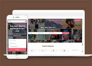 简约型分类商店平台网站模板下载 - 淘金派资源网