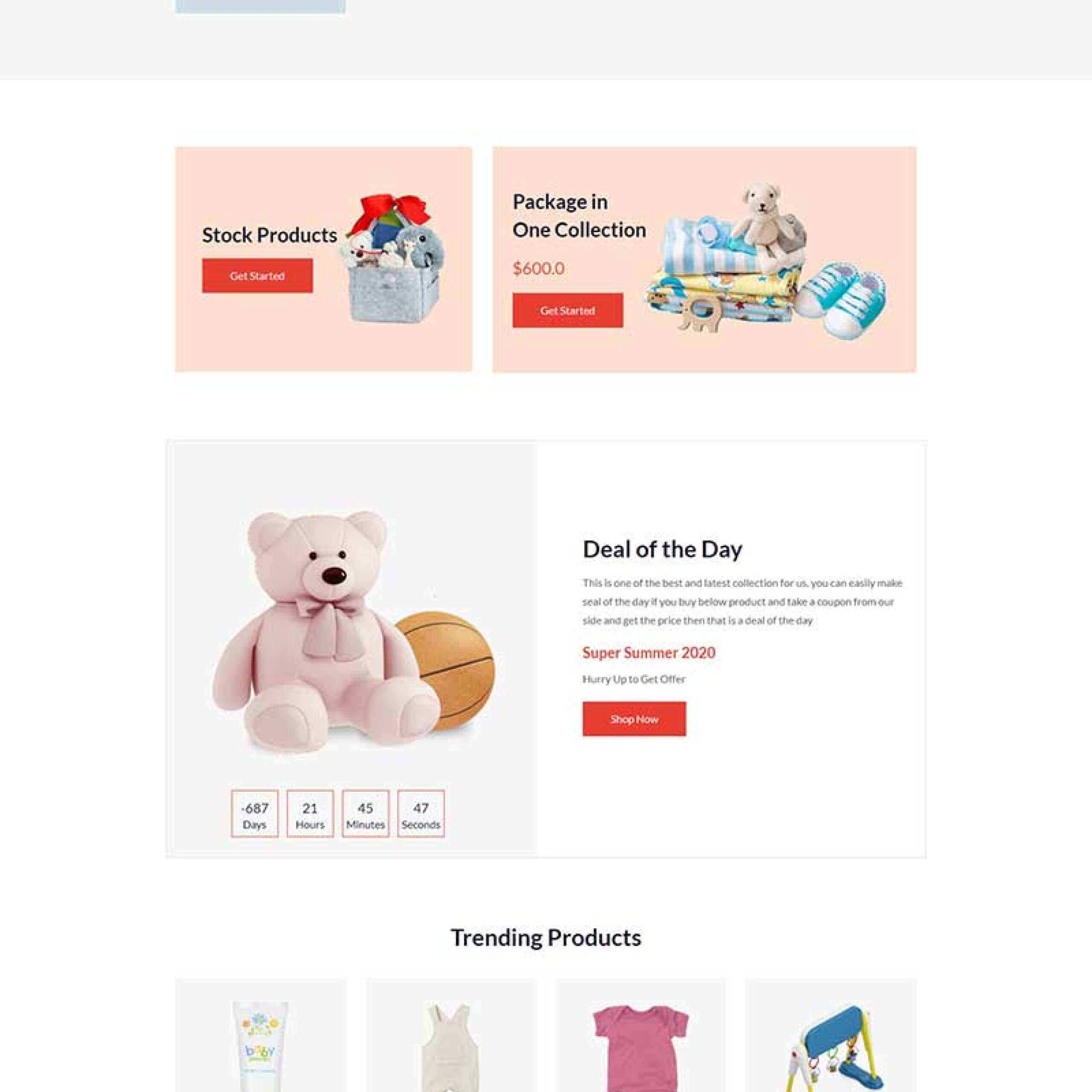 多用途响应式婴儿用品商店HTML5模板 - 淘金派资源网