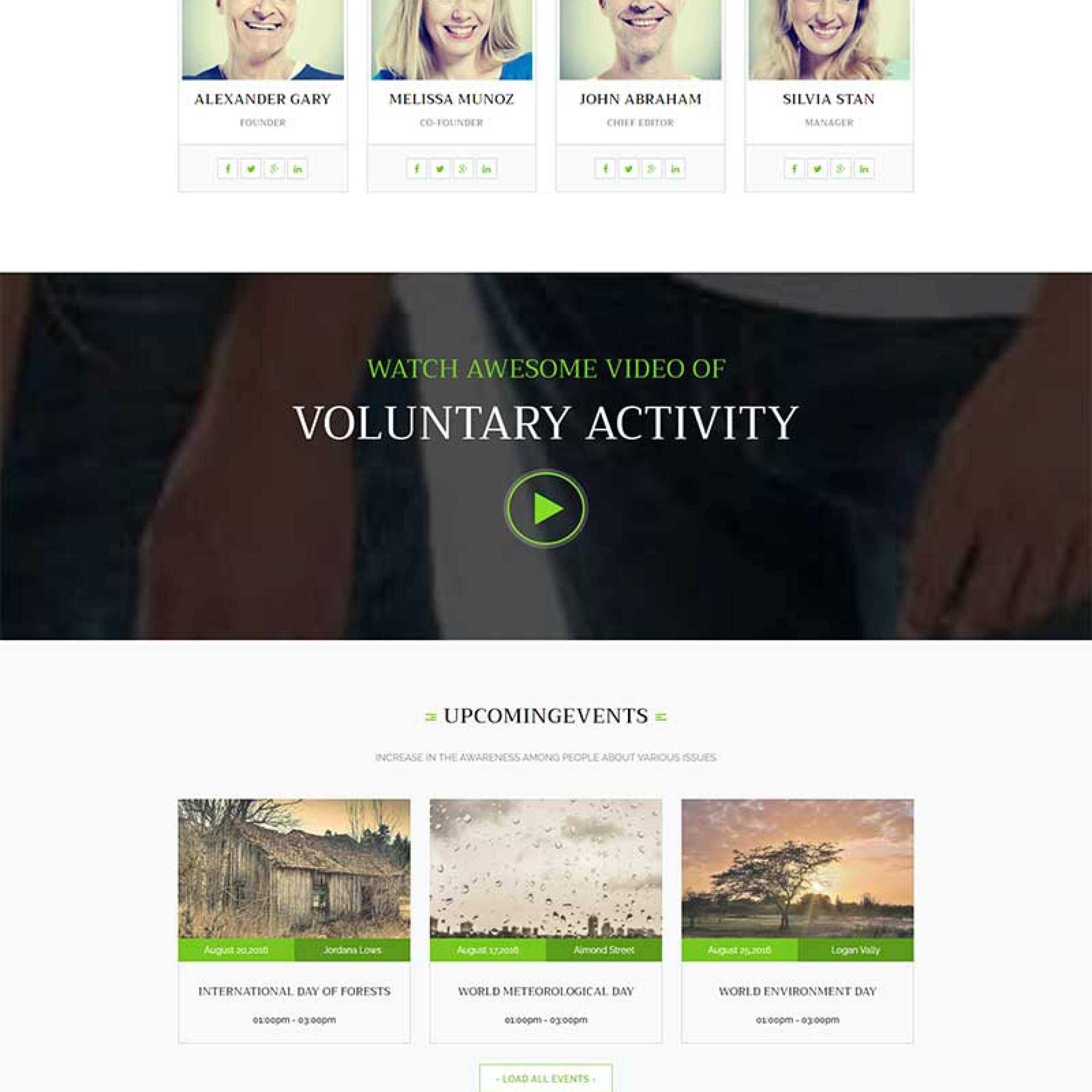 绿色环保公益网站html模板 - 淘金派资源网