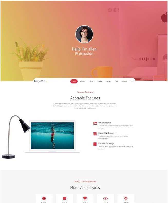 响应式个人简历作品展示网页模板 - 淘金派资源网