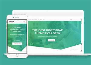 简洁渐变绿色响应式商业网页模板 - 淘金派资源网