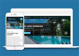 海滩度假山庄酒店网站模板下载 - 淘金派资源网